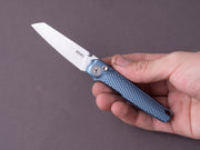 MKM - Folding Knife - Miura - M390 - 70mm - Button Lock - Blue Titanium