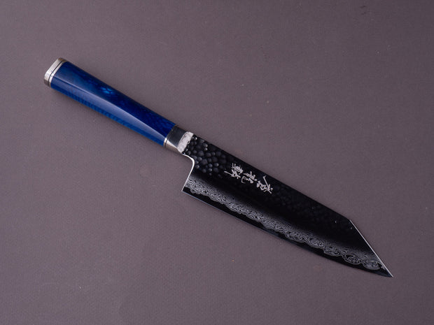 Ryusen - SOURYURIN - VG10 - Tsuchime Damascus - 175mm - Bunka - Blue Poly Resin Hybrid Handle