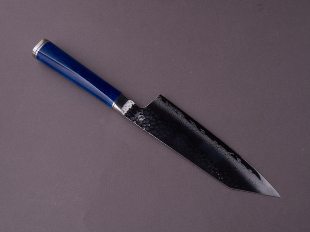 Ryusen - SOURYURIN - VG10 - Tsuchime Damascus - 175mm - Bunka - Blue Poly Resin Hybrid Handle