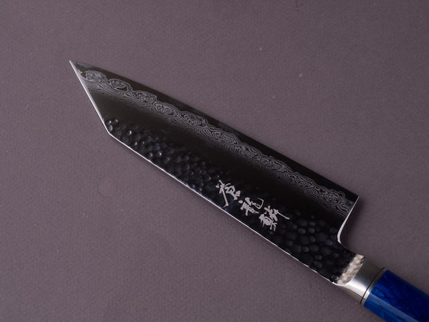 Ryusen - SOURYURIN - VG10 - Tsuchime Damascus - 175mm - Bunka - Blue Poly Resin Hybrid Handle