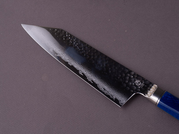 Ryusen - SOURYURIN - VG10 - Tsuchime Damascus - 175mm - Bunka - Blue Poly Resin Hybrid Handle