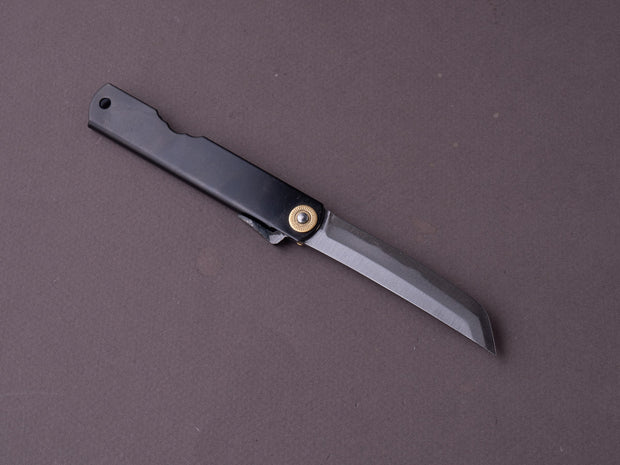 Higonokami - Folding/Pocket Knife - Shirogami Carbon - Sakimaru Higonokami - Black Brass Handle