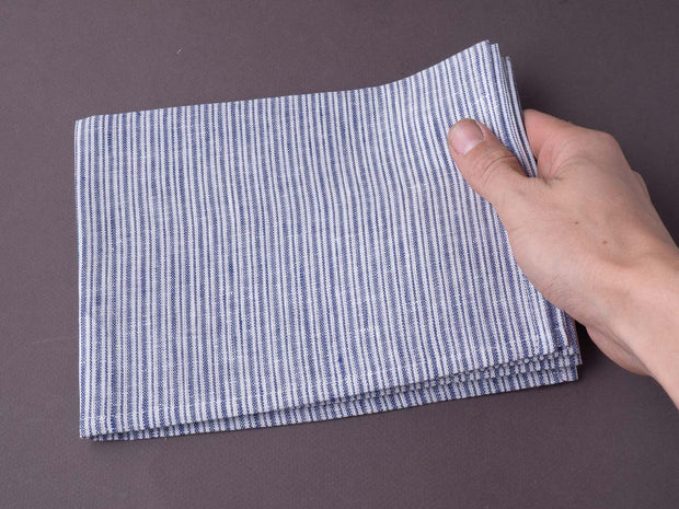 Fog Linen - Linen Kitchen Cloth - Blue and White Stripe (Erin)