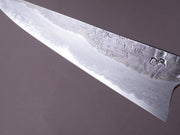 Caublestone Cutlery - In-House Go-Mai - Wrought Iron Kasumi - 26C3 - Gyuto 240mm - Desert Ironwood Handle w/ Amboyna Ferrule & G10 Spacer