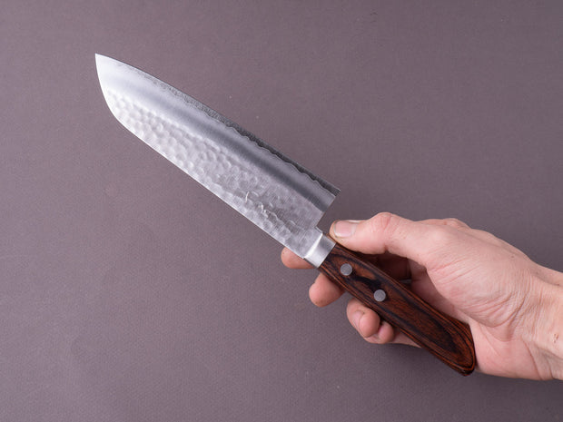 Hitohira - NM - Tsuchime - 165mm - Santoku - Western Pakka Handle