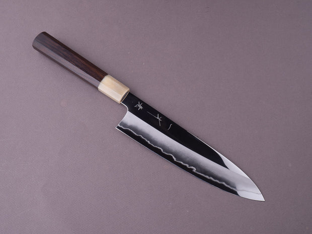 Hitohira - Kikuchiyo x Rou - Silver #3 - Mirror Polished - Gyuto - 210mm - Ebony Handle