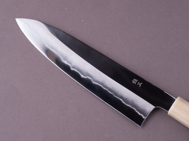 Hitohira - Kikuchiyo x Rou - Silver #3 - Mirror Polished - Gyuto - 210mm - Ebony Handle