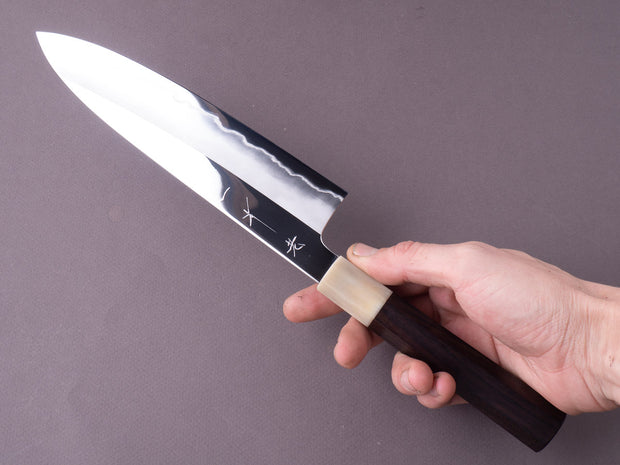 Hitohira - Kikuchiyo x Rou - Silver #3 - Mirror Polished - Gyuto - 210mm - Ebony Handle