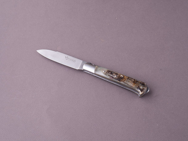 Fontenille-Pataud - Folding Knife - 5 Coqs - Slip Joint - 14C28N - 80mm - Ram Horn