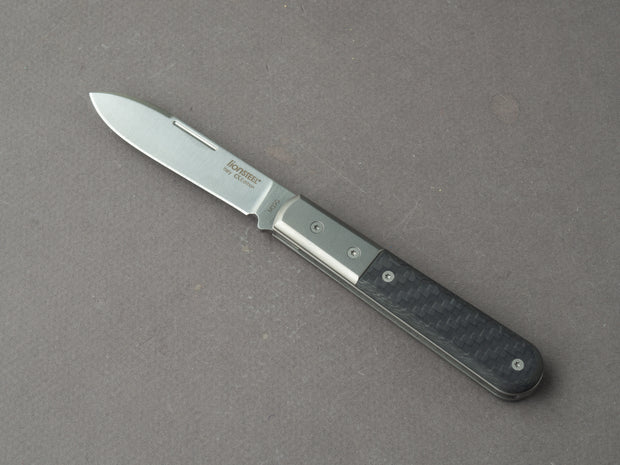 lionSTEEL - Folding Knife - Barlow - Roundhead - 65mm - M390 - Slip Joint - Carbon Fiber w/ Metal Bolster