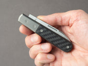 lionSTEEL - Folding Knife - Barlow - Roundhead - 65mm - M390 - Slip Joint - Carbon Fiber w/ Metal Bolster