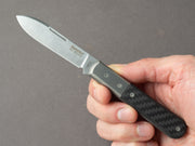 lionSTEEL - Folding Knife - Barlow - Roundhead - 75mm - M390 - Slip Joint - Carbon Fiber w/ Metal Bolster