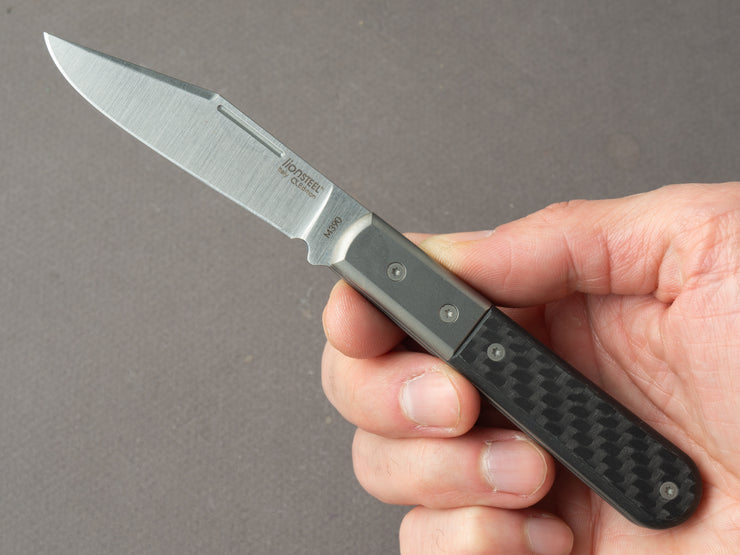 lionSTEEL - Folding Knife - Barlow - Shuffler - 75mm - M390 - Slip Joint - Carbon Fiber w/ Metal Bolster