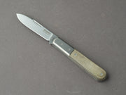 lionSTEEL - Folding Knife - Barlow - Roundhead - 65mm - M390 - Slip Joint - Green Canvas w/ Metal Bolster