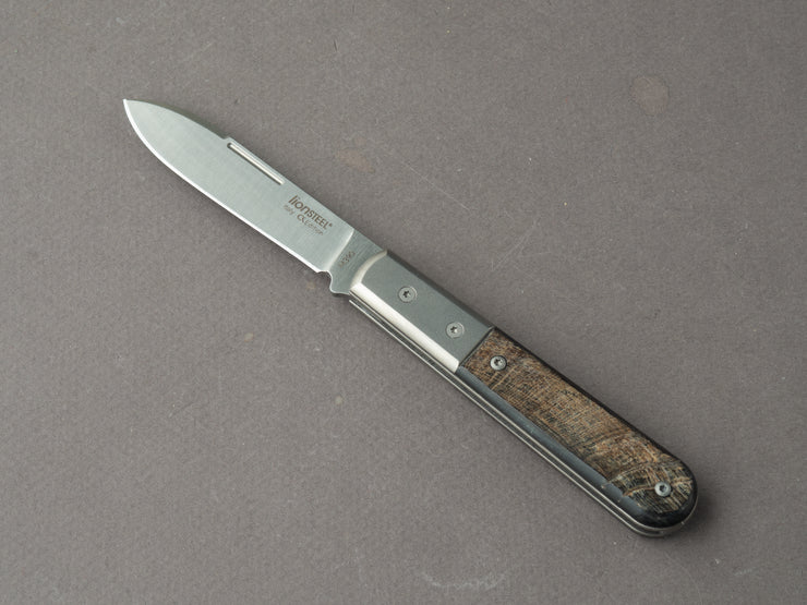 lionSTEEL - Folding Knife - Barlow - Roundhead - 75mm - M390 - Slip Joint - Ram Horn w/ Metal Bolster
