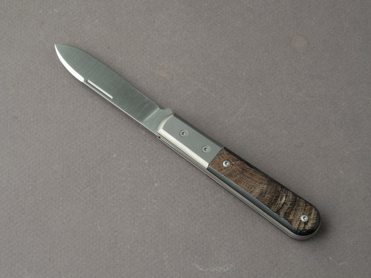 lionSTEEL - Folding Knife - Barlow - Roundhead - 75mm - M390 - Slip Joint - Ram Horn w/ Metal Bolster