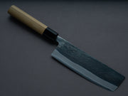 Hitohira - TD - Blue #2 - Stainless Clad - Kurouchi - Nakiri - 165mm - Magnolia Handle (D-Shape)