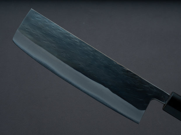 Hitohira - TD - Blue #2 - Stainless Clad - Kurouchi - Nakiri - 165mm - Magnolia Handle (D-Shape)