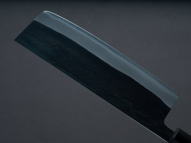 Hitohira - TD - Blue #2 - Stainless Clad - Kurouchi - Nakiri - 165mm - Magnolia Handle (D-Shape)