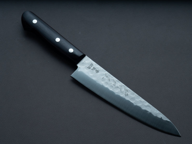 Hitohira - Imojiya - Kuma - Blue #2 - Nashiji - Tsuchime - Gyuto 180mm - Pakka Handle (No Bolster)