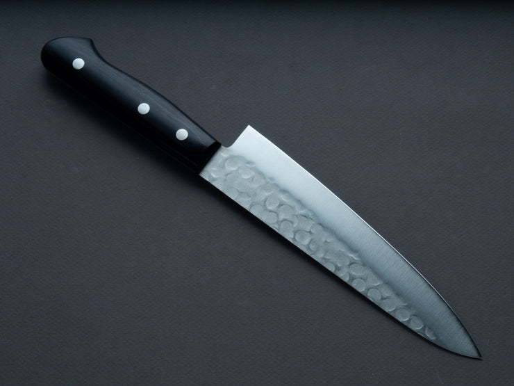 Hitohira - Imojiya - Kuma - Blue #2 - Nashiji - Tsuchime - Gyuto 180mm - Pakka Handle (No Bolster)