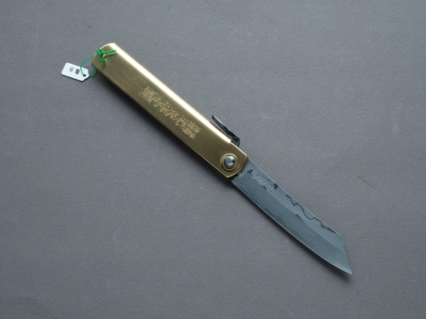 Higonokami - Folding Knife - Motosuke - Damascus - XL Brass Handle