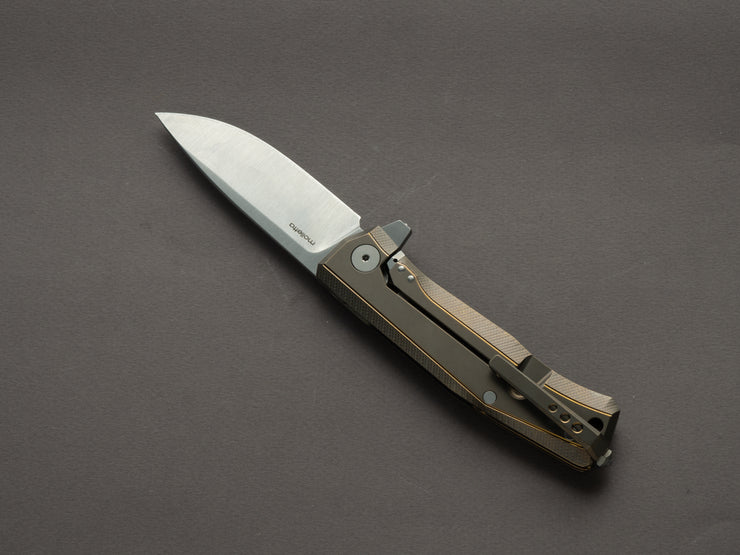 lionSTEEL - Folding Knife - MYTO - M390 - 85mm - Frame Lock - Bronze Titanium - Satin