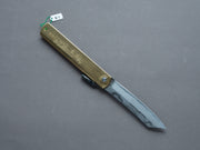 Higonokami - Folding Knife - Motosuke - Damascus - XL Brass Handle