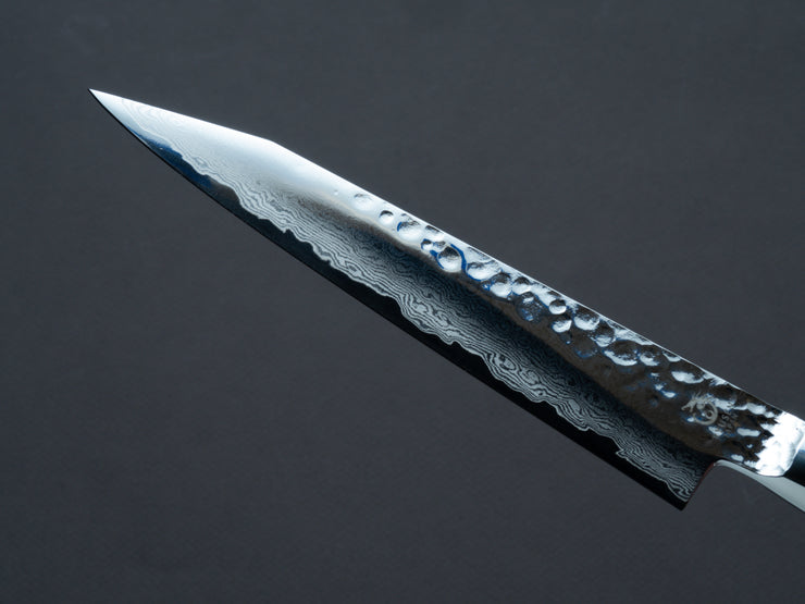 Ryusen - SOURYURIN - VG10W - Tsuchime Damascus - Kiritsuke Petty - 135mm - Blue Resin Hybrid Handle