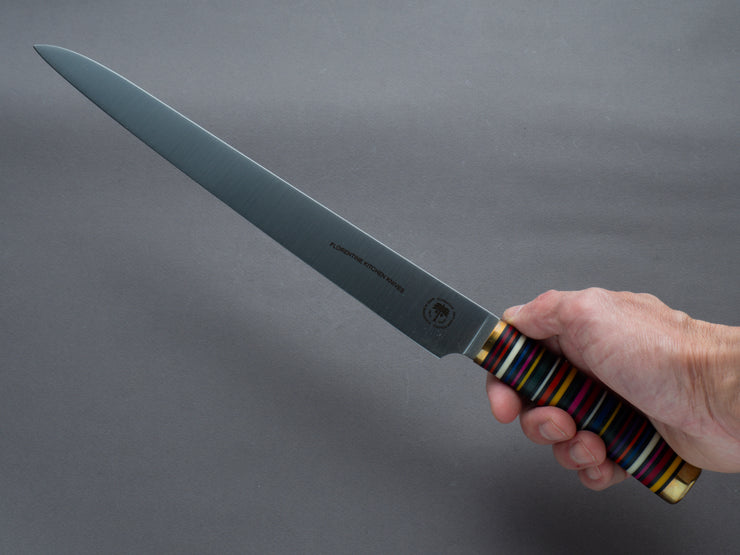 Florentine Kitchen Knives - Stacked - Sujihiki - 270mm - Multicolor Handle