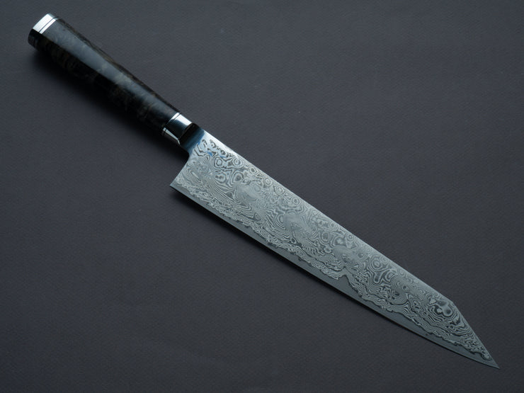 Ryusen - Oukokuryu - SG2 - Damascus - Kiritsuke Gyuto - 240mm - Stabilized Poplar Handle