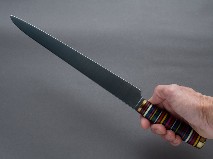 Florentine Kitchen Knives - "Four" - Stainless - 270mm Sujihiki - Stacked Multicolor Handle