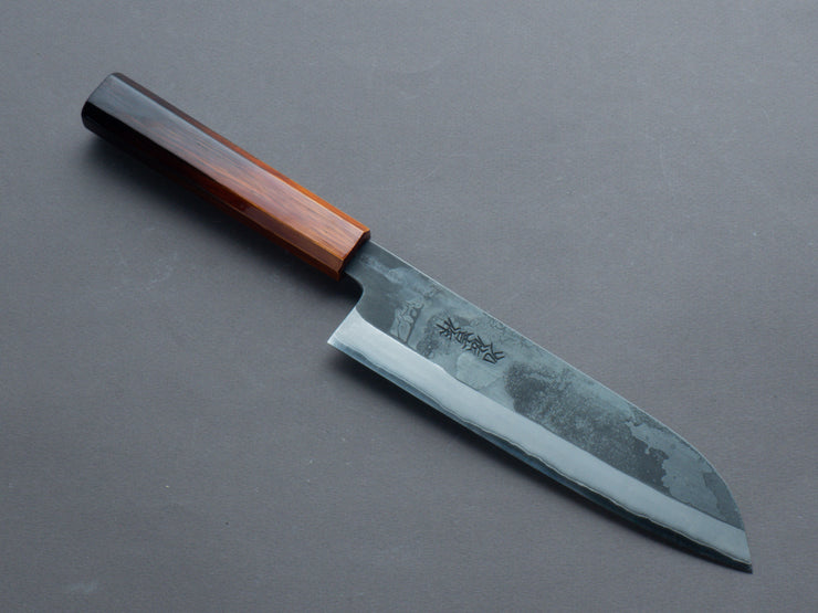 Yoshida Hamono - HAP40 - Kurouchi - Santoku - 180mm - Urushi Flame Handle