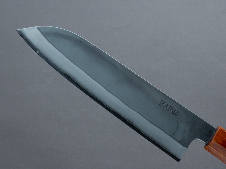 Yoshida Hamono - HAP40 - Kurouchi - Santoku - 180mm - Urushi Flame Handle