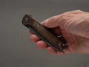 lionSTEEL - SOLID Folding Knife - Skinny - MagnaCut - 85mm - Earth Brown Aluminum Handle