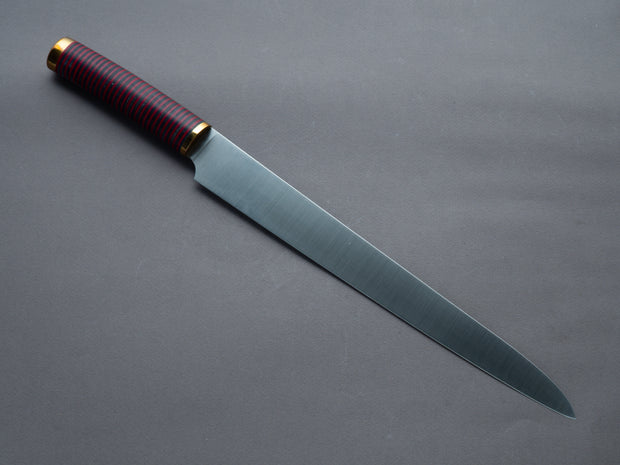 Florentine Kitchen Knives - "Four" - Stainless - 270mm Sujihiki - Stacked Black & Red Handle