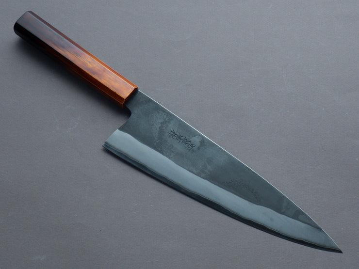 Yoshida Hamono - HAP40 - Kurouchi - "Wide" Gyuto - 240mm - Urushi Flame Handle