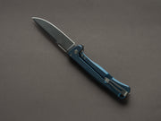 lionSTEEL - SOLID Folding Knife - Skinny - MagnaCut - 85mm - Blue Titanium Handle