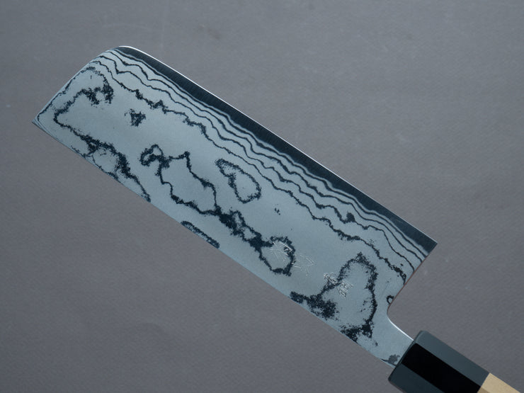 Morihei - Kikuyu - Blue #2 - Damascus - Nakiri 165mm - Magnolia Handle