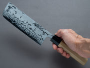 Morihei - Kikuyu - Blue #2 - Damascus - Nakiri 165mm - Magnolia Handle