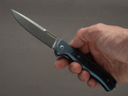 lionSTEEL - SOLID Folding Knife - Skinny - MagnaCut - 85mm - Blue Titanium Handle