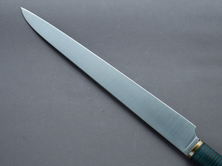 Florentine Kitchen Knives - "Four" - Stainless - 270mm Sujihiki - Stacked Black & Green Handle