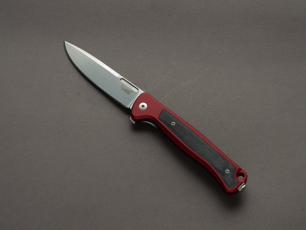 lionSTEEL - SOLID Folding Knife - Skinny - MagnaCut - 85mm - Red Aluminum Handle