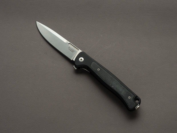 lionSTEEL - SOLID Folding Knife - Frame Lock - Skinny - MagnaCut - 85mm - Black Aluminum Handle