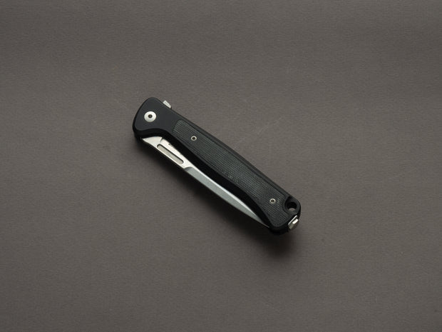lionSTEEL - SOLID Folding Knife - Frame Lock - Skinny - MagnaCut - 85mm - Black Aluminum Handle