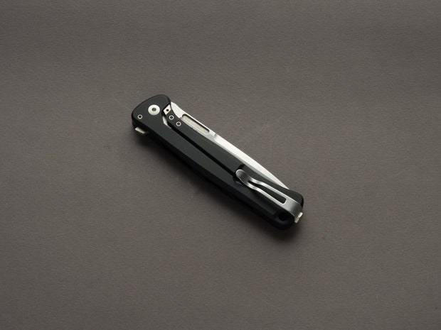 lionSTEEL - SOLID Folding Knife - Frame Lock - Skinny - MagnaCut - 85mm - Black Aluminum Handle