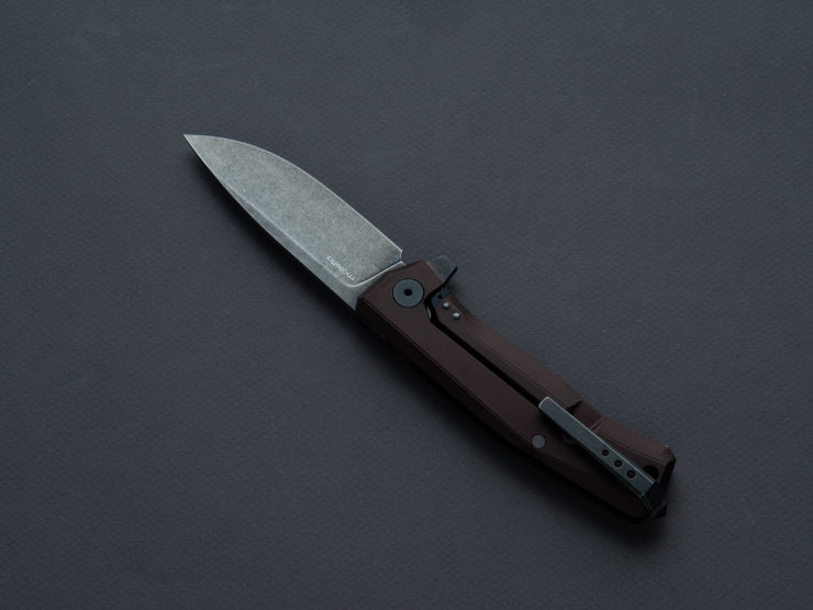 lionSTEEL - Folding Knife - Frame Lock - MYTO - M390 - 85mm - Earth Brown Aluminum - Black Mil Spec