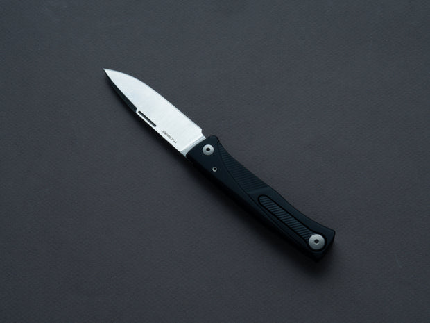 lionSTEEL - SOLID Folding Knife - Thrill - Slip Joint - M390 - 75mm - Black Aluminum - H. WAYL Clip