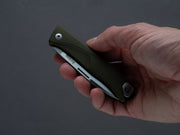 lionSTEEL - SOLID Folding Knife - Thrill - Slip Joint - M390 - 75mm - Green Aluminum - H. WAYL Clip