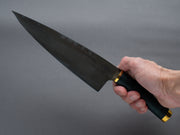 Florentine Kitchen Knives - Stacked Handle - Carbon - 205mm Chef - Black & Green Handle